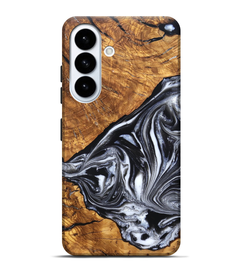 Galaxy S26 Plus Wood Live Edge Phone Case - Zola (Black & White, 819976)