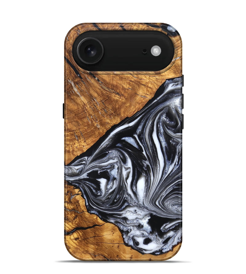 iPhone 17 Air Wood Live Edge Phone Case - Zola (Black & White, 819976)