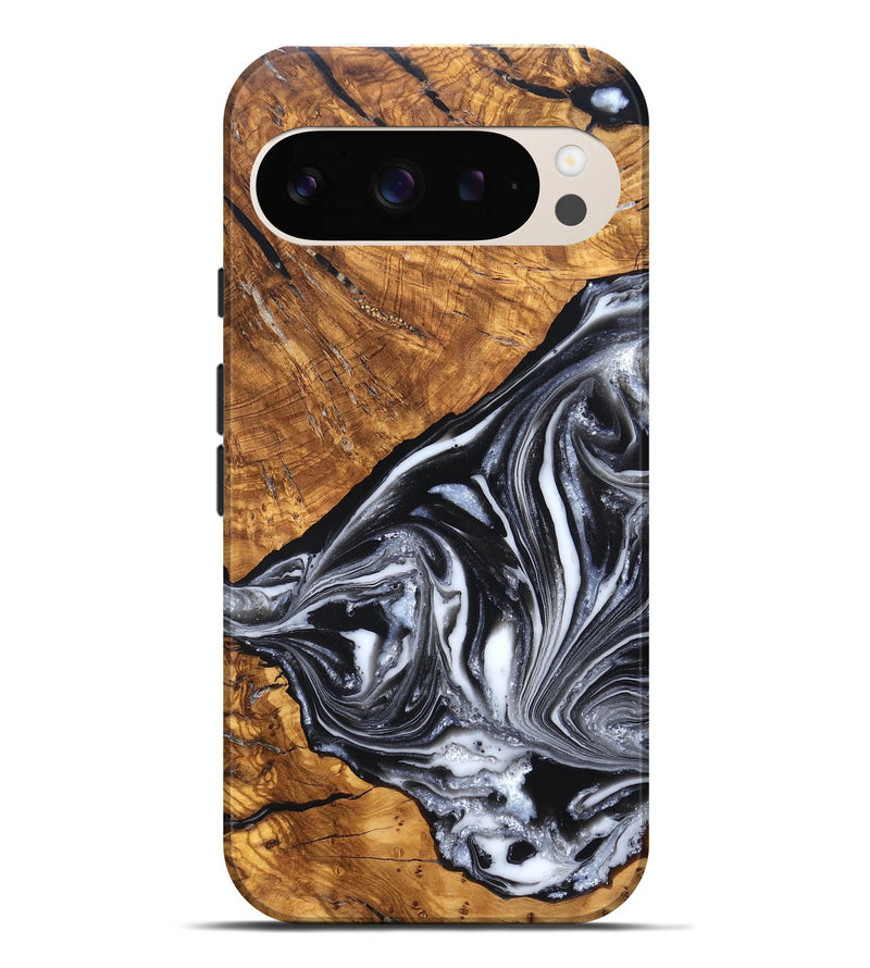 Pixel 9 Pro XL Wood Live Edge Phone Case - Zola (Black & White, 819976)