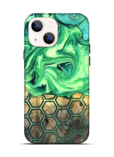 iPhone 14 Wood Live Edge Phone Case - Onyx (Neon, 819977)