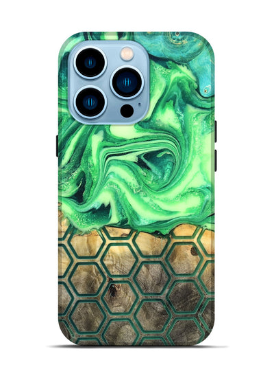 iPhone 14 Pro Wood Live Edge Phone Case - Onyx (Neon, 819977)
