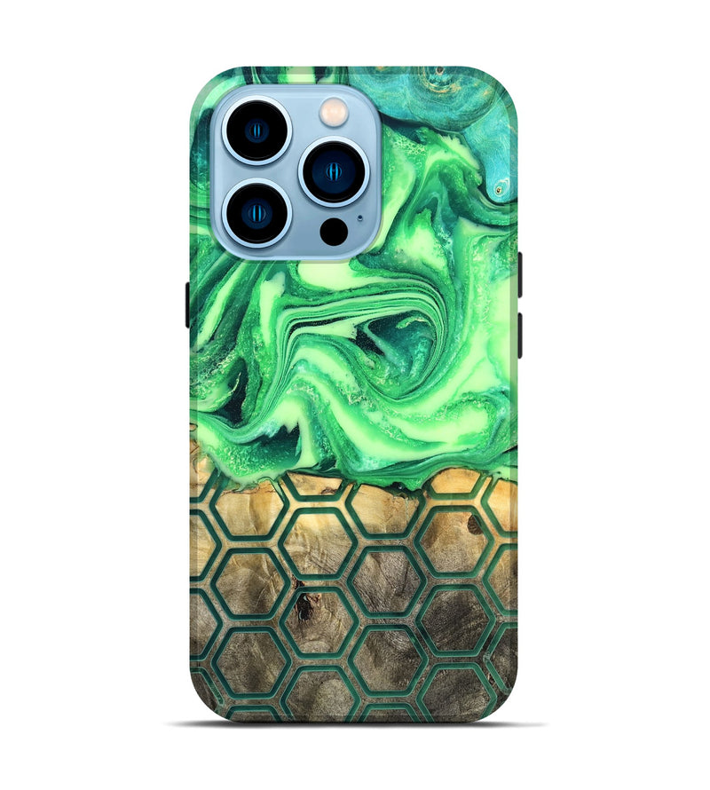 iPhone 14 Pro Wood Live Edge Phone Case - Onyx (Neon, 819977)