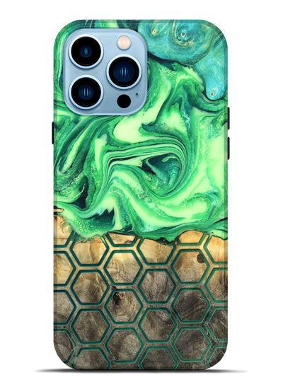 iPhone 14 Pro Max Wood Live Edge Phone Case - Onyx (Neon, 819977)