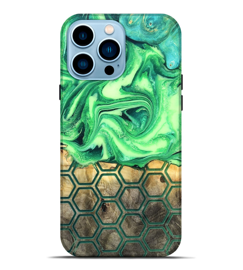 iPhone 14 Pro Max Wood Live Edge Phone Case - Onyx (Neon, 819977)