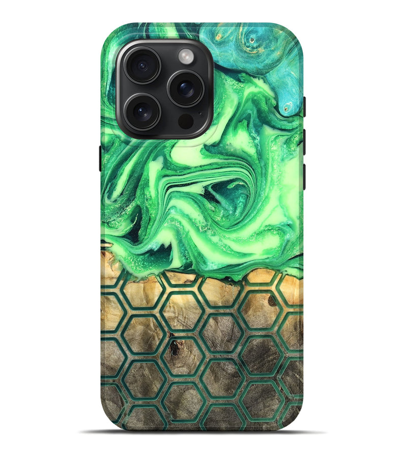 iPhone 16 Pro Max Wood Live Edge Phone Case - Onyx (Neon, 819977)