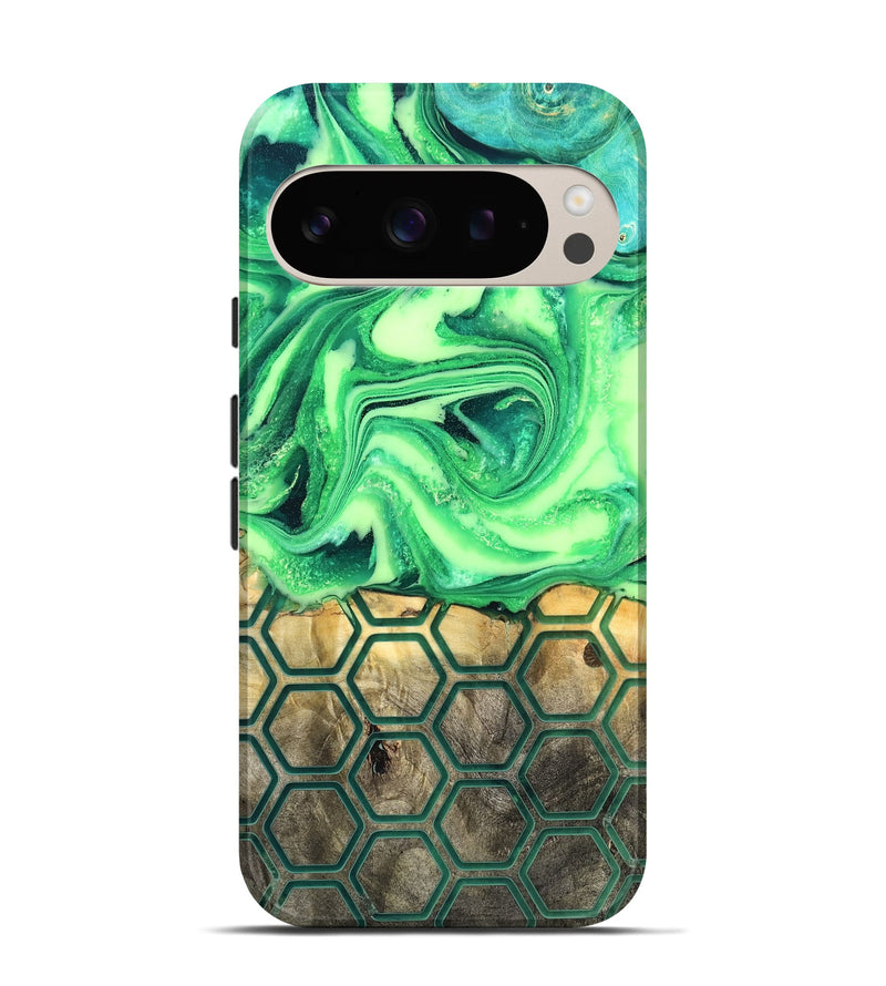 Pixel 9 Pro Wood Live Edge Phone Case - Onyx (Neon, 819977)