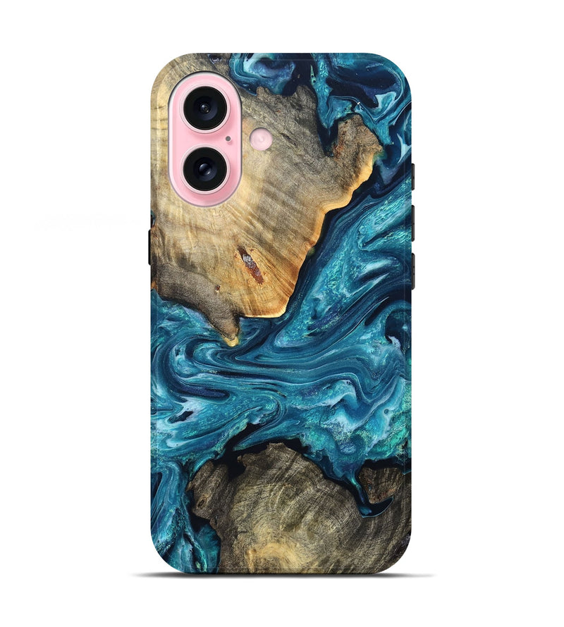 iPhone 17 Wood Live Edge Phone Case - Stan (Blue, 819978)