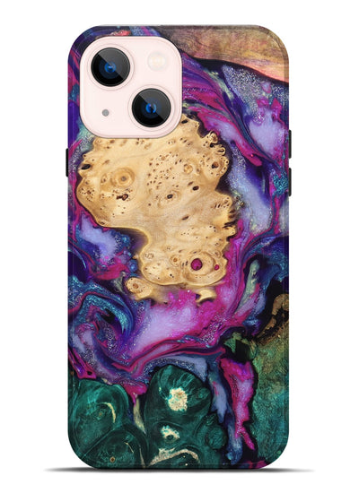 iPhone 14 Plus Wood Live Edge Phone Case - Kai (Purple, 819979)
