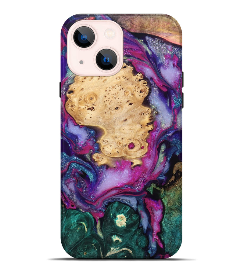 iPhone 14 Plus Wood Live Edge Phone Case - Kai (Purple, 819979)