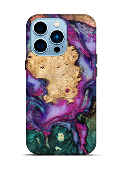 iPhone 14 Pro Wood Live Edge Phone Case - Kai (Purple, 819979)