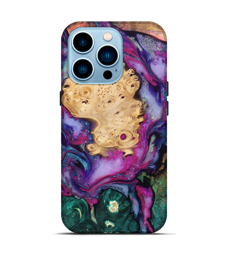 iPhone 14 Pro Wood Live Edge Phone Case - Kai (Purple, 819979)