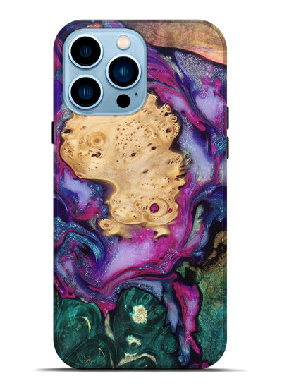 iPhone 14 Pro Max Wood Live Edge Phone Case - Kai (Purple, 819979)