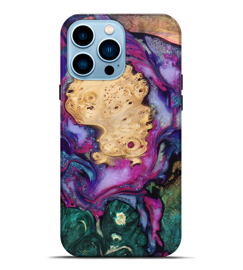 iPhone 14 Pro Max Wood Live Edge Phone Case - Kai (Purple, 819979)