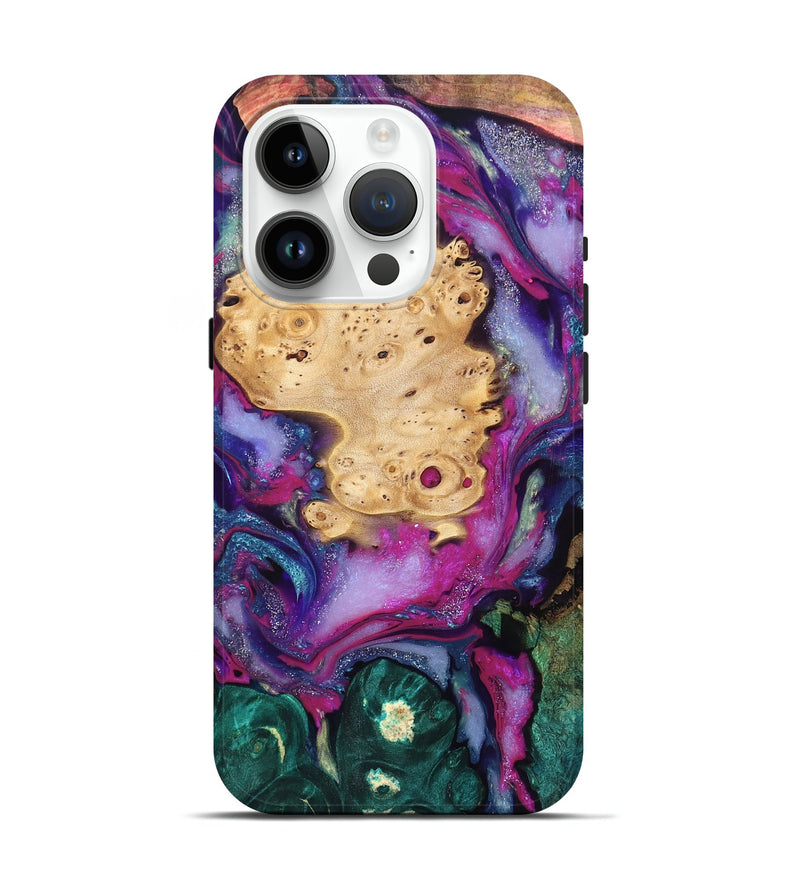 iPhone 15 Pro Wood Live Edge Phone Case - Kai (Purple, 819979)