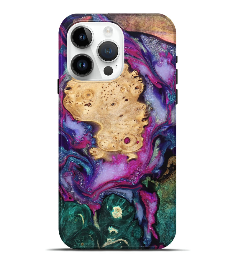 iPhone 15 Pro Max Wood Live Edge Phone Case - Kai (Purple, 819979)