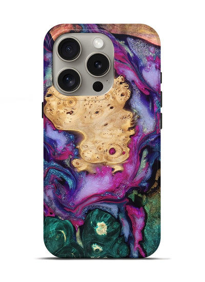 iPhone 16 Pro Wood Live Edge Phone Case - Kai (Purple, 819979)