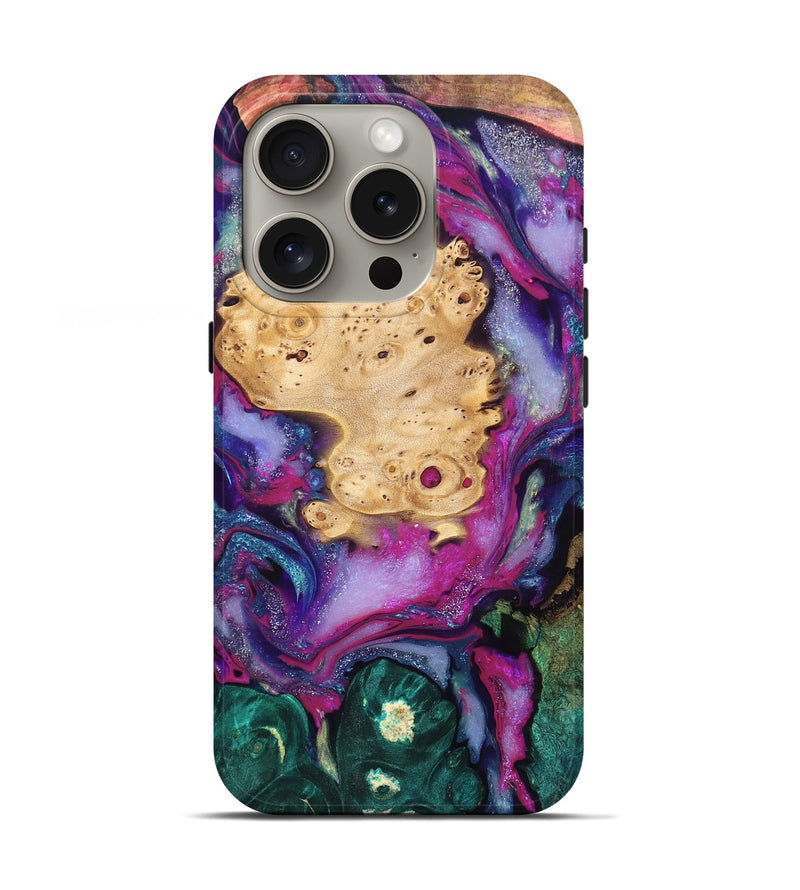 iPhone 16 Pro Wood Live Edge Phone Case - Kai (Purple, 819979)