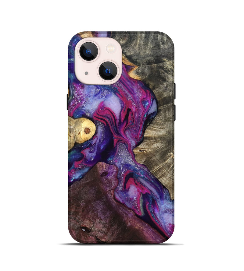 iPhone 13 mini Wood Live Edge Phone Case - Eduardo (Purple, 819980)