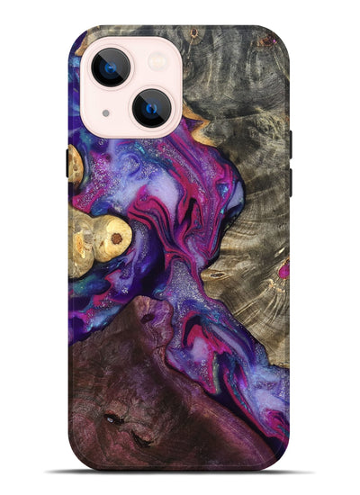 iPhone 14 Plus Wood Live Edge Phone Case - Eduardo (Purple, 819980)