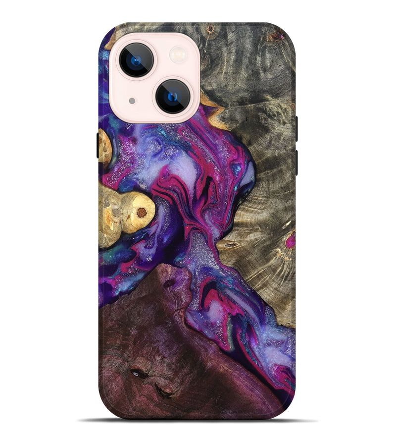 iPhone 14 Plus Wood Live Edge Phone Case - Eduardo (Purple, 819980)