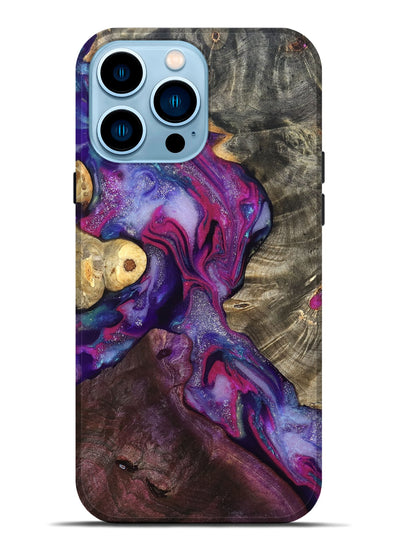 iPhone 14 Pro Max Wood Live Edge Phone Case - Eduardo (Purple, 819980)