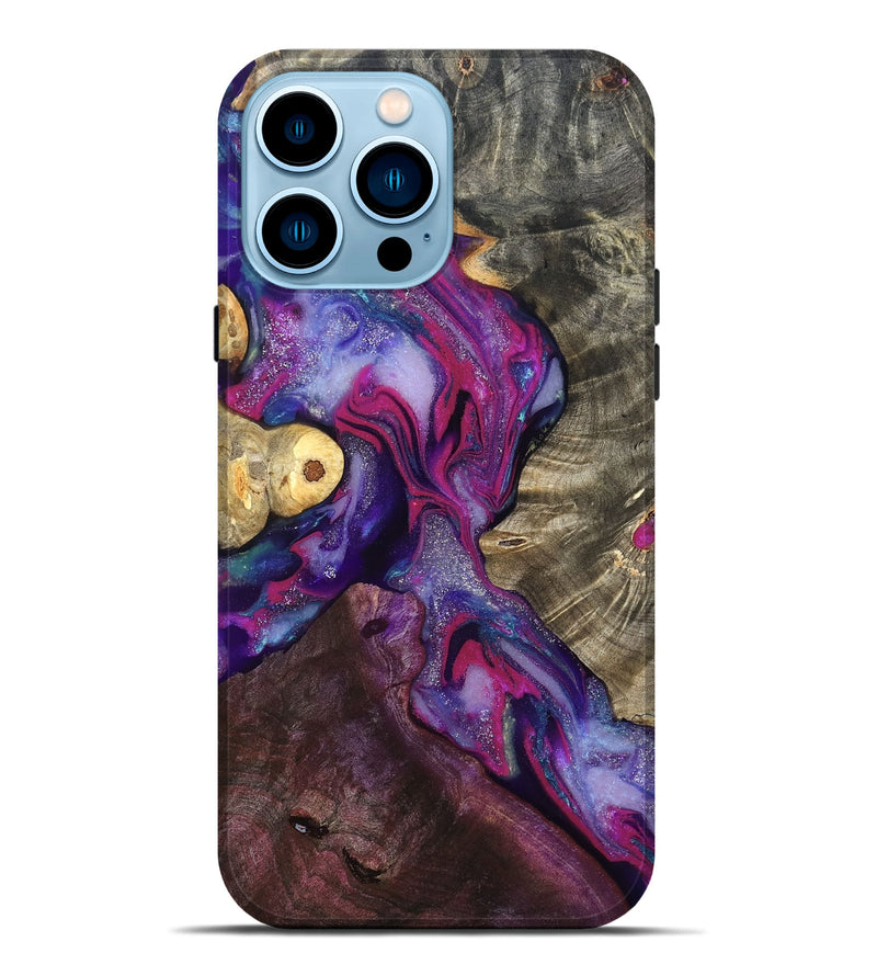 iPhone 14 Pro Max Wood Live Edge Phone Case - Eduardo (Purple, 819980)