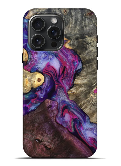 iPhone 16 Pro Max Wood Live Edge Phone Case - Eduardo (Purple, 819980)