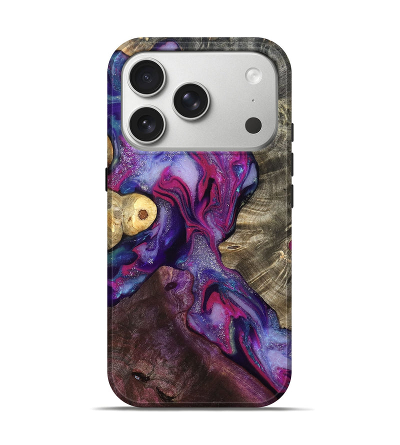 iPhone 17 Pro Wood Live Edge Phone Case - Eduardo (Purple, 819980)
