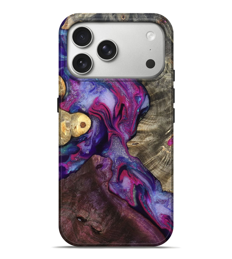 iPhone 17 Pro Max Wood Live Edge Phone Case - Eduardo (Purple, 819980)