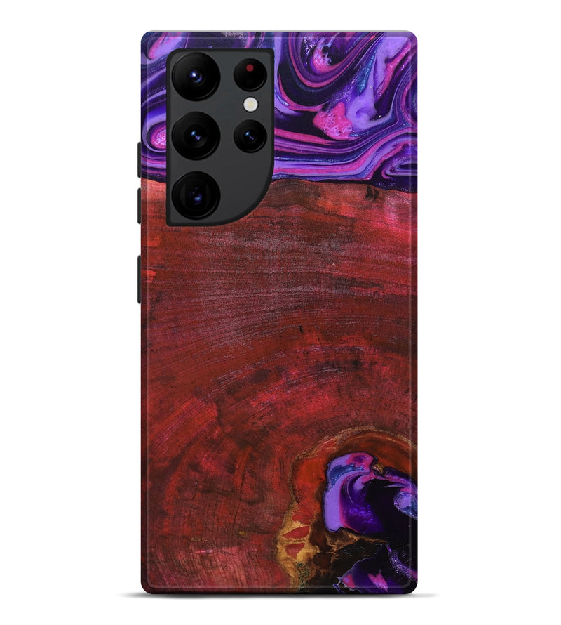 Galaxy S22 Ultra Wood Live Edge Phone Case - Teo (Red, 819982)
