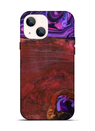 iPhone 14 Wood Live Edge Phone Case - Teo (Red, 819982)