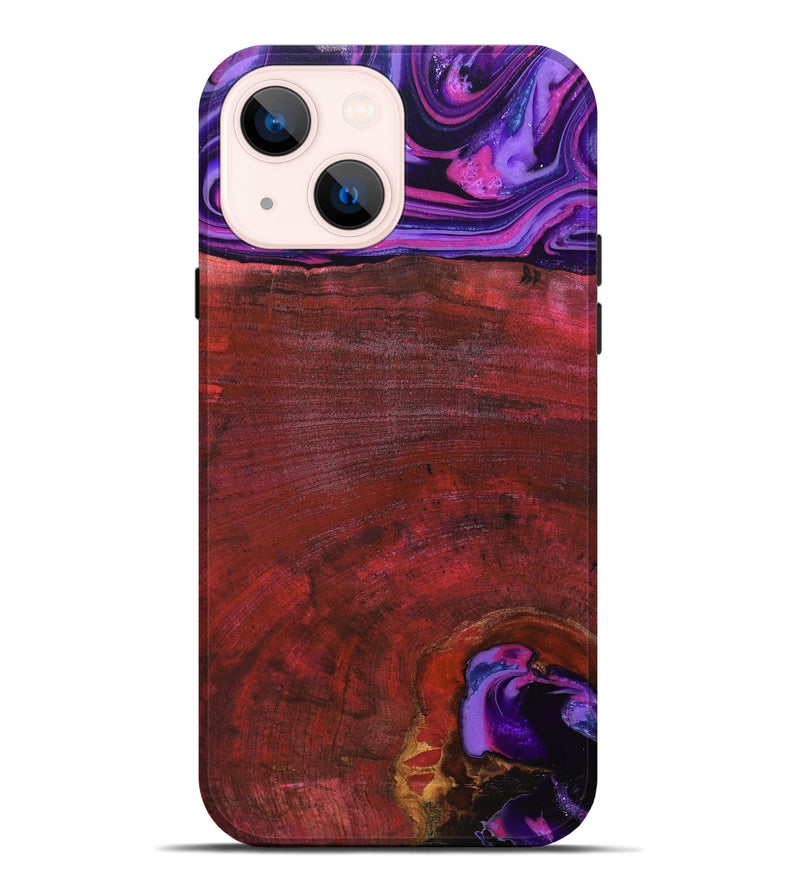 iPhone 14 Plus Wood Live Edge Phone Case - Teo (Red, 819982)