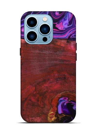 iPhone 14 Pro Wood Live Edge Phone Case - Teo (Red, 819982)