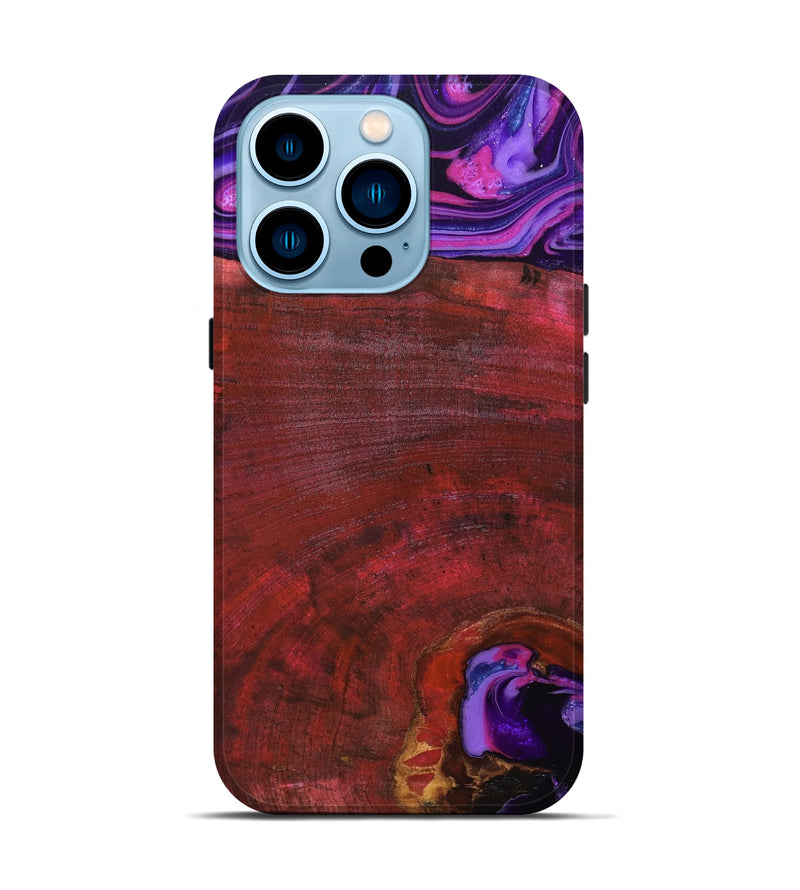 iPhone 14 Pro Wood Live Edge Phone Case - Teo (Red, 819982)