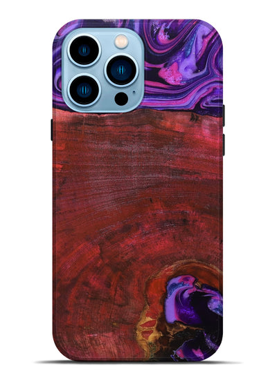 iPhone 14 Pro Max Wood Live Edge Phone Case - Teo (Red, 819982)