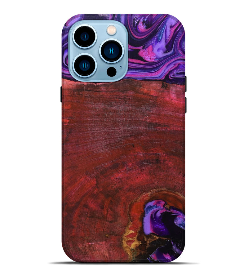 iPhone 14 Pro Max Wood Live Edge Phone Case - Teo (Red, 819982)