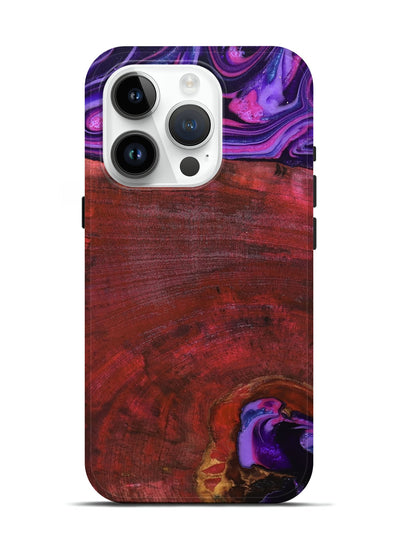 iPhone 15 Pro Wood Live Edge Phone Case - Teo (Red, 819982)