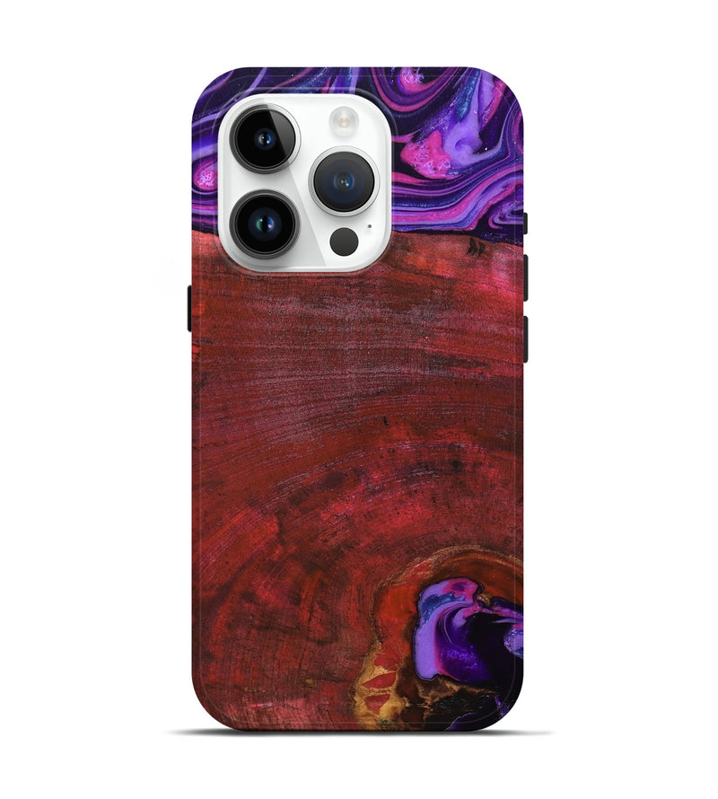 iPhone 15 Pro Wood Live Edge Phone Case - Teo (Red, 819982)