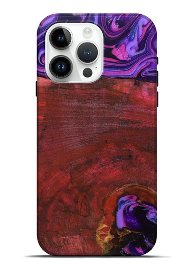 iPhone 15 Pro Max Wood Live Edge Phone Case - Teo (Red, 819982)