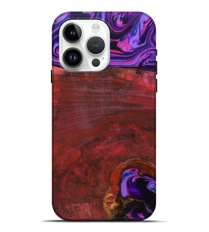 iPhone 15 Pro Max Wood Live Edge Phone Case - Teo (Red, 819982)