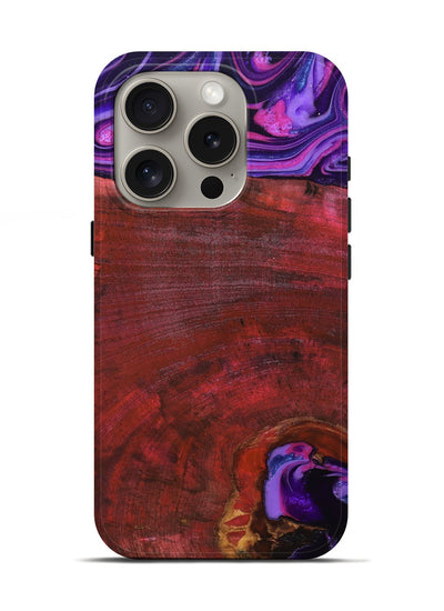 iPhone 16 Pro Wood Live Edge Phone Case - Teo (Red, 819982)