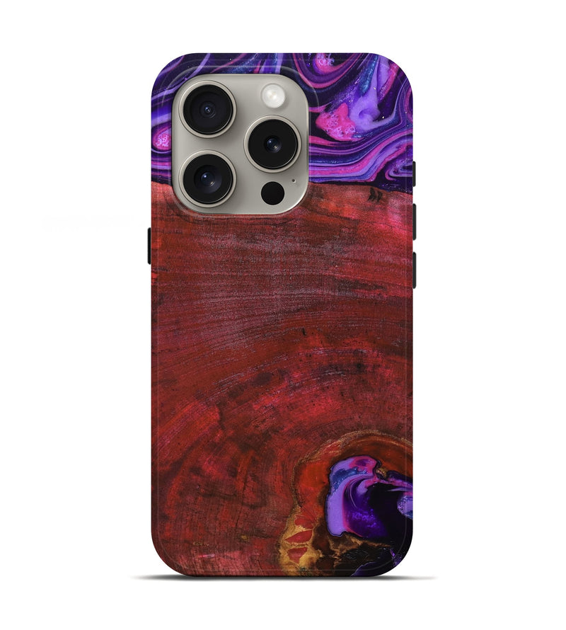 iPhone 16 Pro Wood Live Edge Phone Case - Teo (Red, 819982)