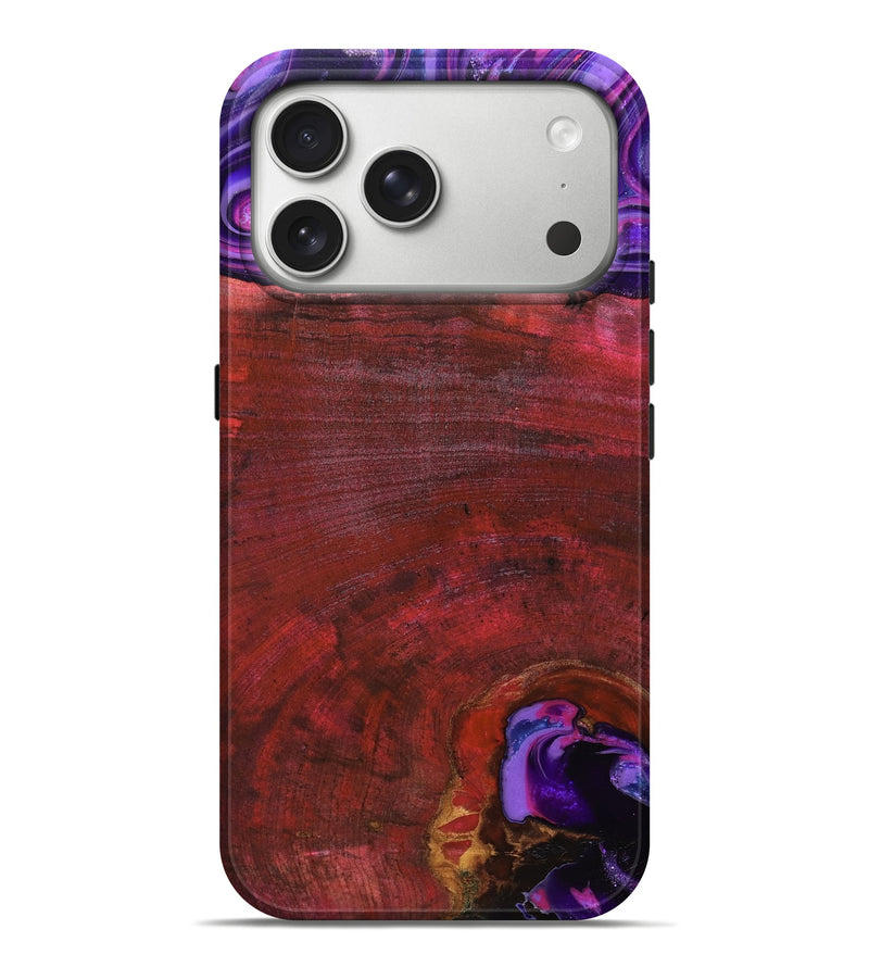 iPhone 17 Pro Max Wood Live Edge Phone Case - Teo (Red, 819982)