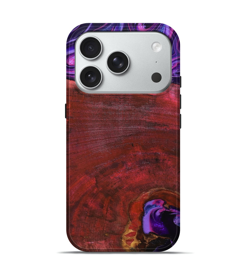 iPhone 18 Pro Wood Live Edge Phone Case - Teo (Red, 819982)
