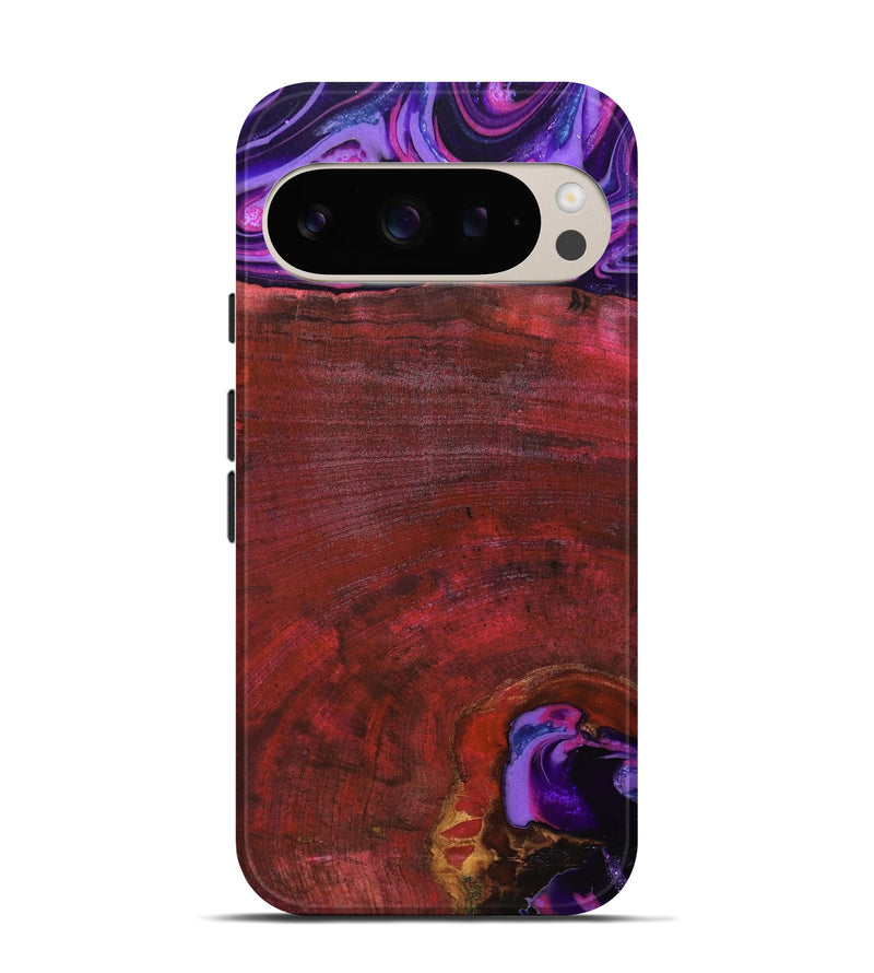 Pixel 9 Wood Live Edge Phone Case - Teo (Red, 819982)