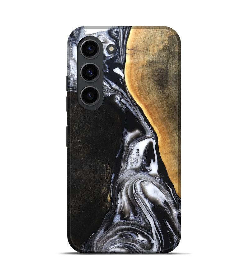 Galaxy S23 Wood Live Edge Phone Case - Chelsea (Black & White, 819983)