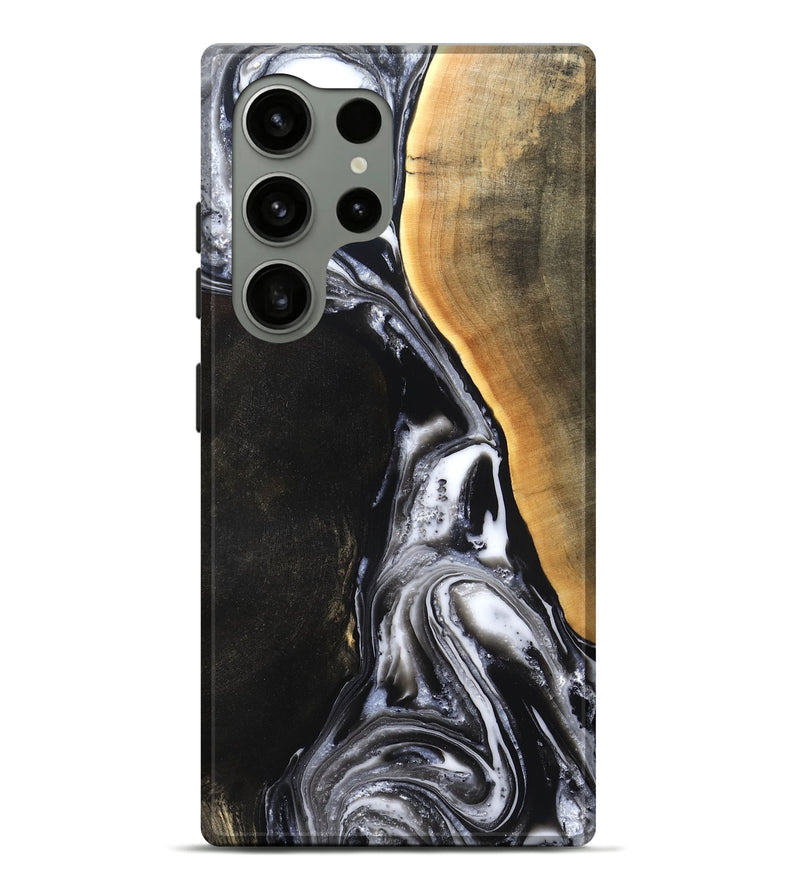 Galaxy S24 Ultra Wood Live Edge Phone Case - Chelsea (Black & White, 819983)