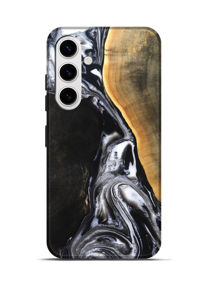Galaxy S25 Wood Live Edge Phone Case - Chelsea (Black & White, 819983)