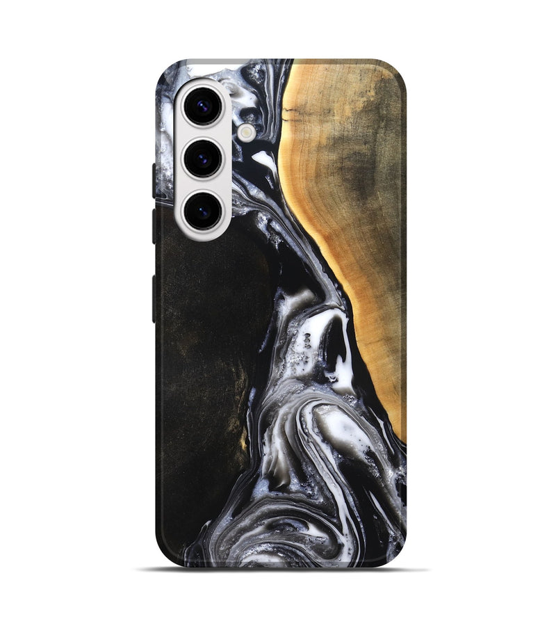 Galaxy S25 Wood Live Edge Phone Case - Chelsea (Black & White, 819983)