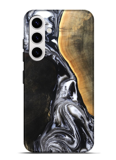 Galaxy S25 Plus Wood Live Edge Phone Case - Chelsea (Black & White, 819983)